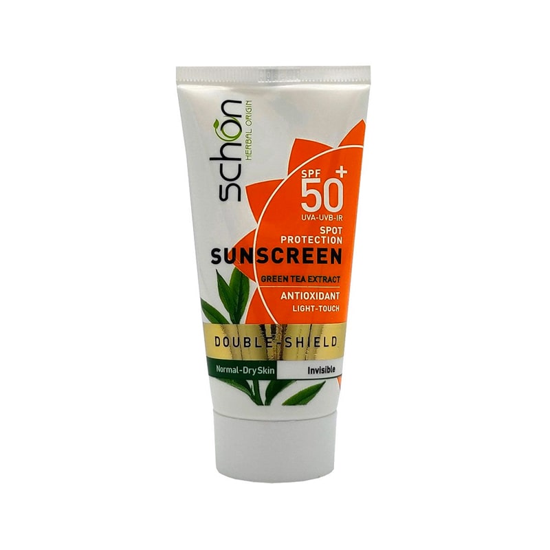 کرم محافظ آفتاب دابل شیلد SPF +50 بدون رنگ مناسب پوست خشک و نرمال شون